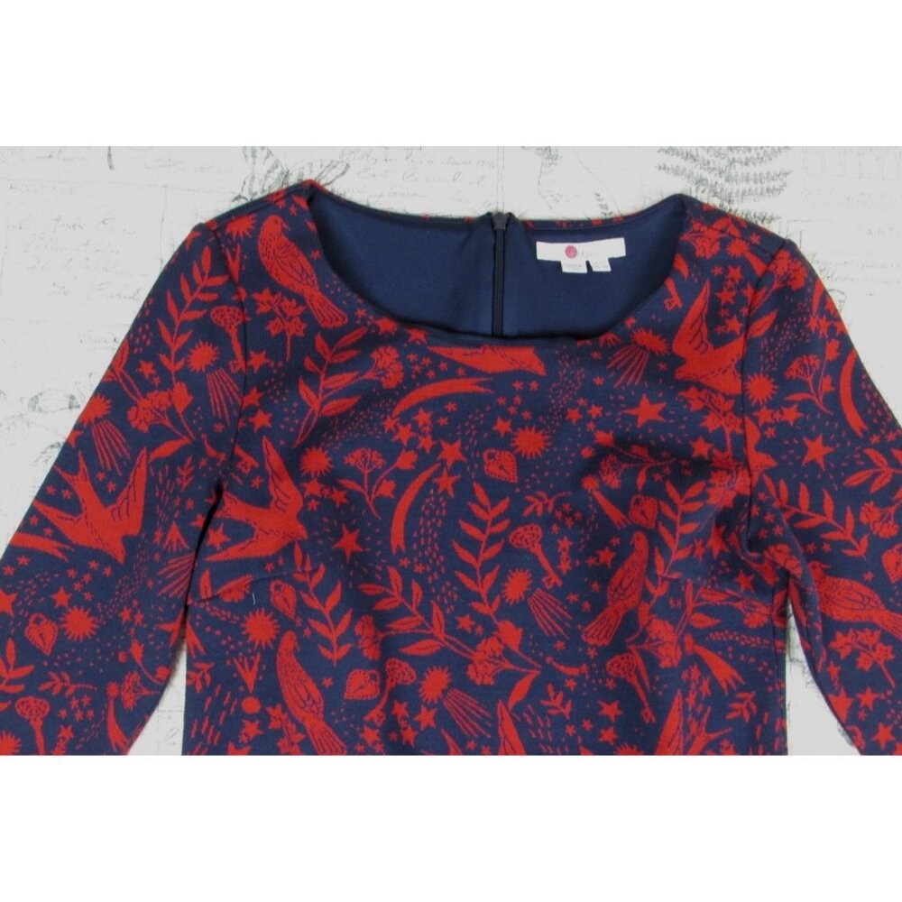 NEW Boden Winifred cotton bld knit Dress Mystical whimsy folk art print  US 6 R - Picture 3 of 16